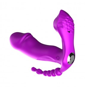 FOX - M6 Sucking Invisible Wearable Vibrator Purple (Wireless Remote - Chargeable)